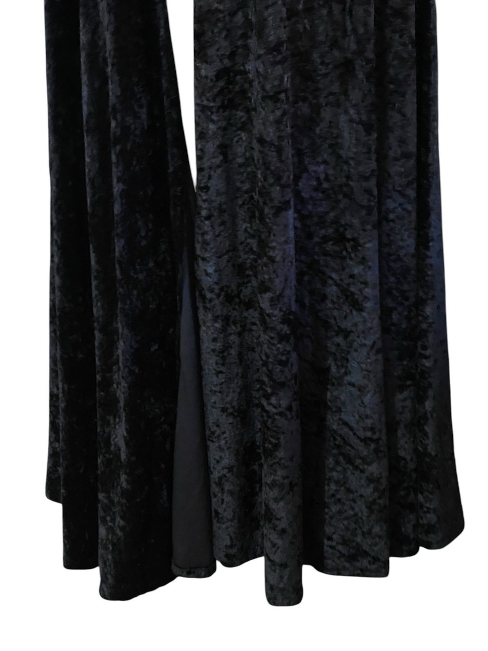 Vintage Black Crushed Velvet Opera Cape Goth Victorian Vampire Witch Cloak - Picture 4 of 10